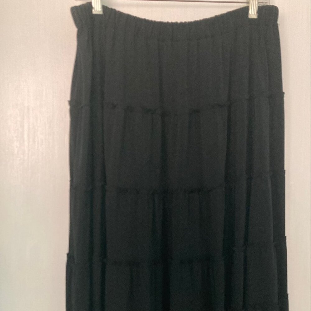 Unknown 14-16 Black Tiered Ruffle Skirt